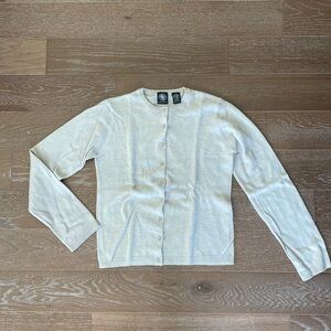 DKNY Jeans Lambswool Cardigan Sweater | Gray | L